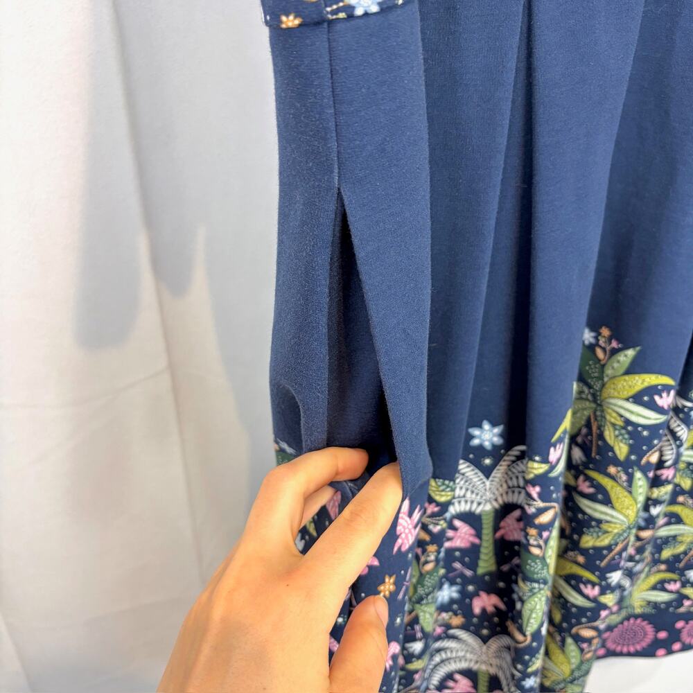 NWT BODEN Floral Puff Sleeve Knit Dress D0167 Pockets Blue Multi UK 18 US 14 - Picture 5 of 8
